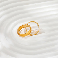 Bagues doubles croisées haut de gamme en acier inoxydable plaqué or PVD anti-ternissement – Bijoux anti-ternissement