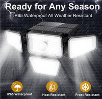 Lámpara Solar de Pared de Tres/Cuatro Cabezas, 270/218 LED, Sensor de Seguridad, para Entrada de Garaje, Exterior, Impermeable, Reflector Multicabezal