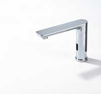 Robinet à capteur sans contact moderne en acier inoxydable chromé à montage sur plan à trou unique, très vendu, pour lavabo de salle de bain, avec plus de 500 000 utilisations