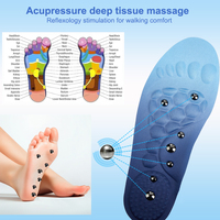 Semelles Magnétiques de Massage Acupression Réflexologie, Soutien de la Voûte Plantaire, Gel Nid d'Abeille, Absorption des Chocs, Soulagement de la Douleur, Inserts de Chaussures