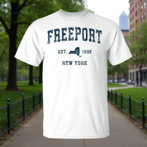 T-Shirt Vintage Freeport New York, Girocollo, Manica Corta, in Cotone, Unisex per Adulti, Promozionale - Product Image 3