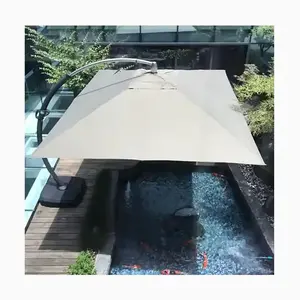 Full Set Outdoor Unique Bended Design Patio Umbrella With 13CM Strong Aluminium Pole And 160KG Water Tank Base Hanging Tent