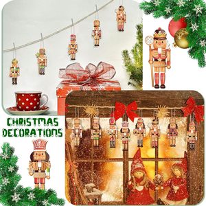 Nouvel Ornement de Noël en Bois, Style Dessin Animé, Motif <span class=keywords><strong>Casse</strong></span>-<span class=keywords><strong>Noisette</strong></span>, Thème Américain Moderne Minimaliste Champêtre, à Suspendre à l'Arbre, en Forme de Pain d'Épices - Product Image 2