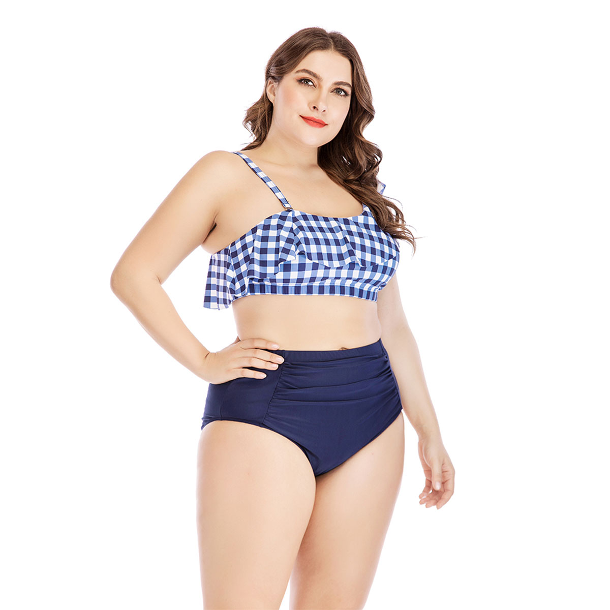 Plus size hot sale sexy gingham printed bikini