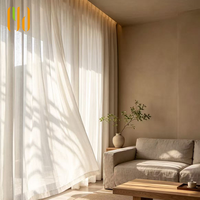Cortina de Lujo Ignífuga, Tejida, Transparente, con Pliegues, Aspecto de Lino, para Todas las Estaciones, para Ventanas Francesas, Personalizable, para Hoteles Boutique
