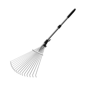 Râteau industriel rétractable en fer à dents multiples en fil d'acier réglable pour l'élimination de l'herbe dans le jardinage - Product Image 1
