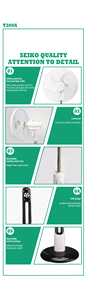 16-Inch Solar Stand Fan Dual <b>Power</b> With LED Light <b>Brushed</b> Motor Digital Gear & Mechanical Control KL-T300A Rechargeable Standing - Product Image 6