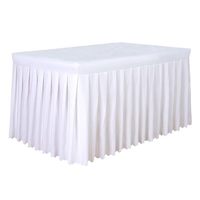 Nappe ajustée en polyester blanc de 6 pieds à prix de gros pour mariages, banquets et salons professionnels