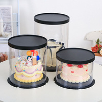 Boîte Cadeau Transparente Écologique Imperméable Auto-élevante en Plastique Transparent pour Gâteau d'Anniversaire, Bouquet de Fleurs, et Composition Florale Tendance