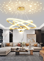Lustre LED Moderne Personnalisé, Suspendu Rond en Fer, Lumière Pendentif à Anneau LED pour Chambre d'Hôtel