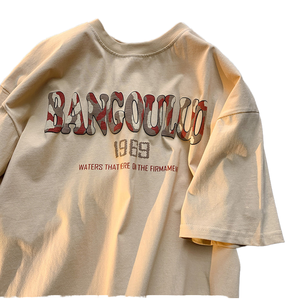 T-shirt pour homme à manches courtes en coton avec impression puff, tee-shirt streetwear personnalisé - Product Image 1