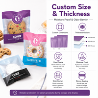 Sacs d'emballage individuels pour biscuits et donuts en plastique laminé de qualité alimentaire, transparents, thermoscellables, avec impression personnalisée