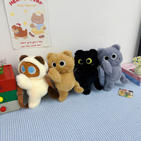 Nouvel Arrivage Sac à Dos Chat en Peluche Kawaii, Sac Bandoulière Chaton Moelleux de Dessin Animé, Sac à Main en Peluche Animal, Cadeau de Fête pour Fille