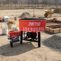 Mesin Diesel China 750 Liter Model Kecil dengan Gear Box Manual Hidrolik untuk Mesin Pengaduk Mortar Mulut Datar