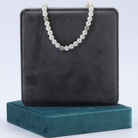 Grande boîte à bijoux, collier, chaîne, pendentif, matériau en velours exquis, fabrication sur mesure, boîte à bijoux en velours de luxe, grande boîte à collier de perles