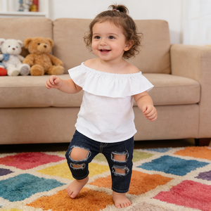 Set di <span class=keywords><strong>Abbigliamento</strong></span> Estivo per Bambine <span class=keywords><strong>9</strong></span>-<span class=keywords><strong>12</strong></span> <span class=keywords><strong>Mesi</strong></span>, 2 Pezzi in Cotone, Casual, Manica Corta, Completi per Bambine, Vendita all'Ingrosso - Product Image 1