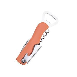 Abridor de botellas multifuncional de acero inoxidable para vino, cerveza y refrescos, diseño plano con sacacorchos y abridor de latas - Product Image 2