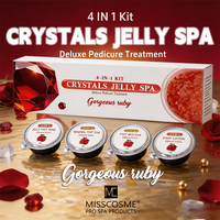 Kit de Pédicure Professionnel 4-en-1 aux Cristaux de Rubis et Gelée Spa – Masque de Boue et Lotion pour les Pieds – Vente en Gros OEM pour Salons de Manucure et Pédicure