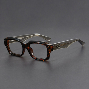 Monturas de anteojos médicos para hombre de nueva moda, luz Anti-azul, pequeño polígono grueso, rectángulo, inserto de aleación, Monturas Para Lentes - Product Image 1