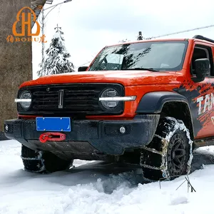 BOHU Tractor camión neumático nieve cadena personalizada antideslizante seguridad neumático protección rueda neumático barro nieve acero cadena