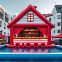 Nouveau design de bar gonflable pour piscine avec matériau Oxford/PVC, couleur personnalisée pour les fêtes de piscine et les mariages