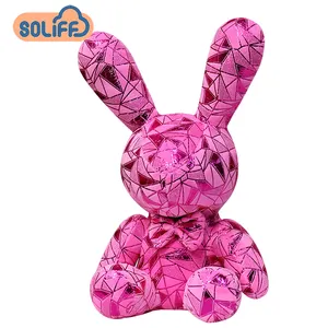闪闪发光的糖果熊兔子毛绒兔子娃娃创意彩色玩具柔软可爱糖果动物礼物