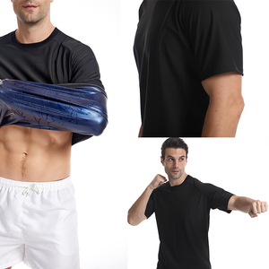 Tuta Termica da <span class=keywords><strong>Sauna</strong></span> <span class=keywords><strong>per</strong></span> Uomo con Pantaloncini e Maglietta, Fascia Dimagrante Corta <span class=keywords><strong>per</strong></span> Efficace Sudorazione - Product Image 3