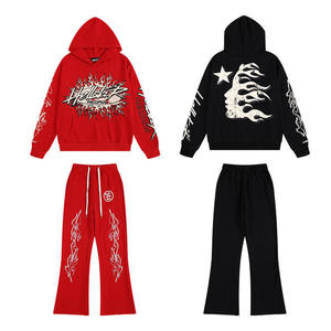 Completo Sportivo Stile Americano Hell Star, <span class=keywords><strong>Felpa</strong></span> e Pantaloni Lavati Effetto Vintage, Tendenza Invernale Unisex - Product Image 4