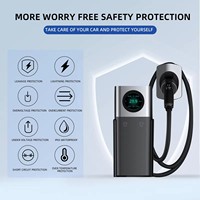 Cargador EV portátil HICI de 11kW, estación de carga trifásica montada en la pared fácil de llevar con batería para usuarios domésticos
