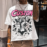 T-shirt Streetwear Personnalisé 100% Coton, Coupe Boxy Épaisse, Ourlet Brut, Impression DTG, T-shirt Graphique pour Homme