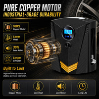 Compresseur d'air portable 12V 150 PSI 120W avec cylindre métallique, débit de 25 L/min, arrêt automatique rapide, pompe à pneus électrique