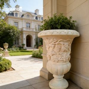 <span class=keywords><strong>Jardinière</strong></span> <span class=keywords><strong>en</strong></span> grès synthétique pour manoir colonial, pot <span class=keywords><strong>en</strong></span> <span class=keywords><strong>pierre</strong></span> moulée, serre botanique, urne <span class=keywords><strong>en</strong></span> <span class=keywords><strong>pierre</strong></span> <span class=keywords><strong>reconstituée</strong></span> - Product Image 1