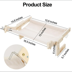 Hamaca para Gatos de Madera, Color Natural, Rectangular, Resistente, para Ventana o Balcón, Cama para Gatos, Regalo para Mascotas - Product Image 5