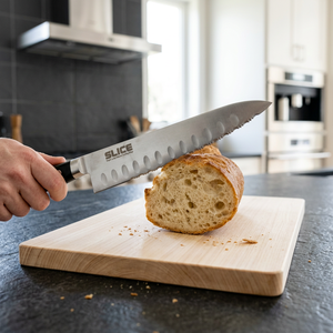 Cuchillo de Chef Seki Japan de Acero Inoxidable con Hoja Dentada y Mango de Plástico, Logotipo Personalizado - Product Image 2