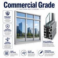 Ventana Abatible de Aluminio con Triple Acristalamiento Low-E Personalizada, Ventanas Abatibles de Doble Acristalamiento con Barra Antirrobo para Ahorro de Energía