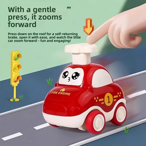 Voiture jouet à friction pour tout-petits, modèle Cartoon Press and Go, avec visage mignon - Product Image 3