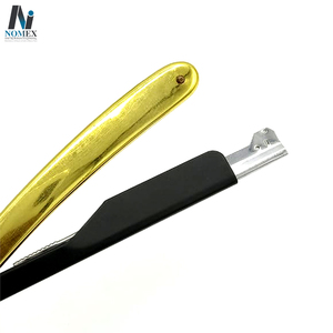 Rasoir droit de barbier à lame unique, soins personnels, non jetable pour hommes, emballage personnalisé, offre de bois de santal doré - Product Image 5