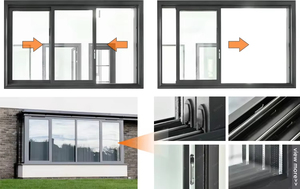 Fenêtres coulissantes en aluminium résistantes aux intempéries, au design minimaliste, avec couleur personnalisable, résistantes aux impacts et aux ouragans. - Product Image 4