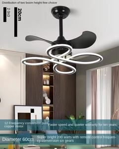 Candelabro eléctrico LED simple y moderno, ventilador de techo integrado para el hogar, sala de estar, comedor, mesa de comedor de plástico para el hogar - Product Image 4