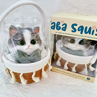 Mainan Kucing Silikon Food Grade PP TOYS, Dilukis Tangan, Realistis, Berkualitas Tinggi, Pereda Stres, Squishy, Usia 5+ Tahun, Unisex