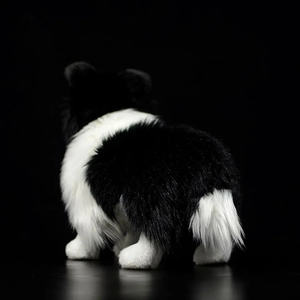 Peluche Border Collie réaliste, adorable poupée chien, fourrure super douce, moule en plastique, design noir et blanc réaliste, accessoires, cadeau, maison - Product Image 3