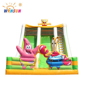 Tobogán Acuático Inflable Gigante de Doble Carril WINSUN con Temática de Bob Esponja para Niños - Product Image 3