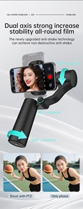 Estabilizador de <span class=keywords><strong>Gimbal</strong></span> <span class=keywords><strong>2</strong></span> en 1 con Seguimiento Facial por IA, Rotación 360° de 180 cm, <span class=keywords><strong>Gimbal</strong></span> de Mano de <span class=keywords><strong>2</strong></span> <span class=keywords><strong>Ejes</strong></span>, Trípode, Control Remoto por Gestos, Palo Selfie - Product Image 3
