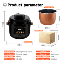 Autocuiseur Électrique 5L 6L, Vente en Gros Usine, Personnalisation OEM, Haute Qualité, Multifonction, Autocuiseur Électrique Numérique à Haute Pression