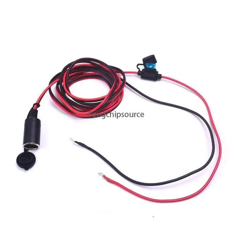 Car motorcycle cigarette lighter with Fuse 1 square wire 1.2 m wire length car charger take electrical socket