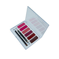 Palette de rouges à lèvres minéraux mats de luxe imperméables de haute qualité OEM en gros avec pinceau et crème contour des lèvres