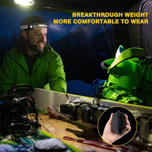 ไฟฉายคาดศีรษะแบบลำแสงกว้าง 230 องศา พร้อมเซ็นเซอร์ตรวจจับแสง กันน้ำ ซิลิโคน COB LED ชาร์จไฟได้ - Product Image 6