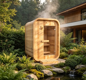 Sauna traditionnel extérieur pour 2 personnes |   Cabane en cèdre rouge naturel pour villas de jardin, espaces extérieurs et spas de bien-être à domicile - Product Image 1