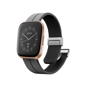Bracelet de montre à boucle pliante magnétique en métal en silicone pour <span class=keywords><strong>Fitbit</strong></span> Versa 1 <span class=keywords><strong>2</strong></span> Lite accessoires de montre intelligente réglables étanches - Product Image 1