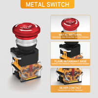 Boîtier de bouton-poussoir d'arrêt d'urgence étanche IP67 250V 8A, station de commande électrique industrielle pour utilisation extérieure